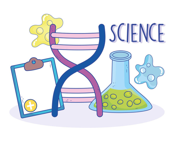 scienza genetica DNA molecola becher appunti chimica laboratorio di ricerca
 - Vettoriali, immagini
