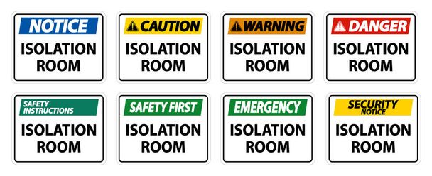 Set Isolation room Sign Isolate On White Background,Vector Illustration EPS.10  - Vector, Image