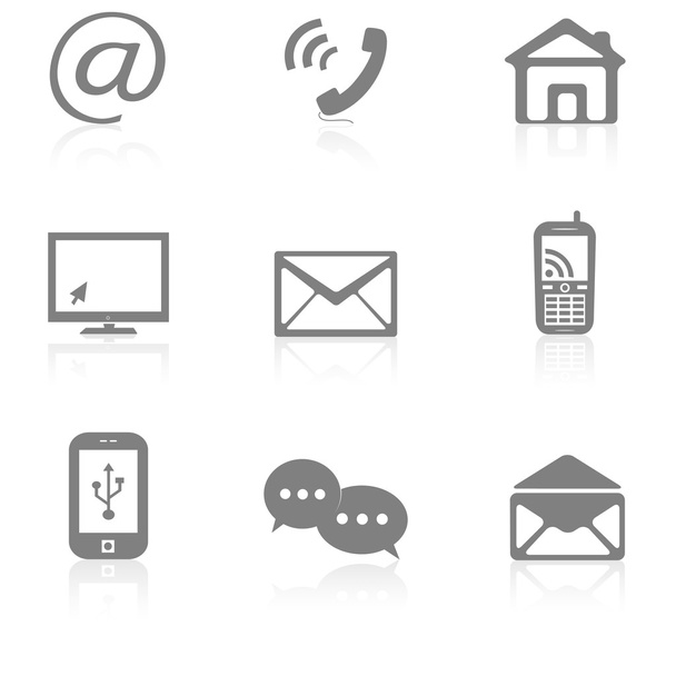 Contact buttons set, e-mail icons - Vetor, Imagem