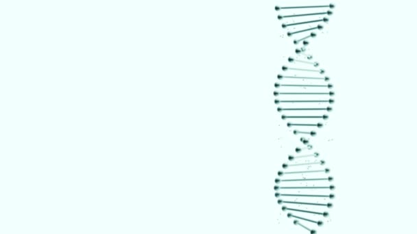 DNA-Strang bewegt sich und funkelt auf weißem Hintergrund. - Filmmaterial, Video