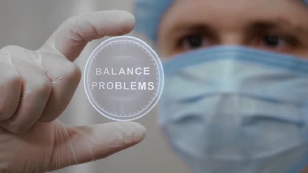 Doctor looks at hologram with Balance Problems - Felvétel, videó