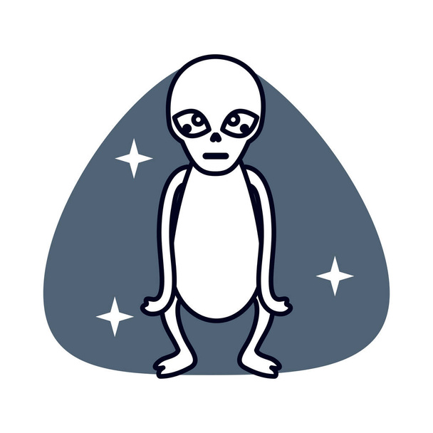alien creature character isolated icon - Vector, Image