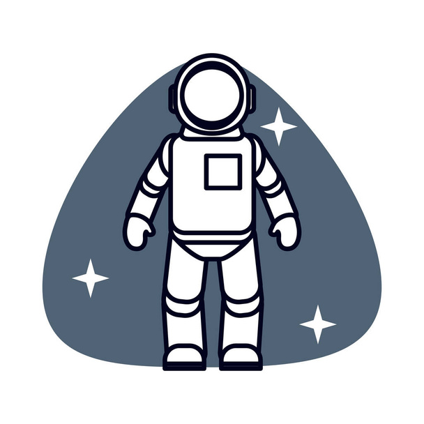 astronaut in space isolated icon - Vector, Image