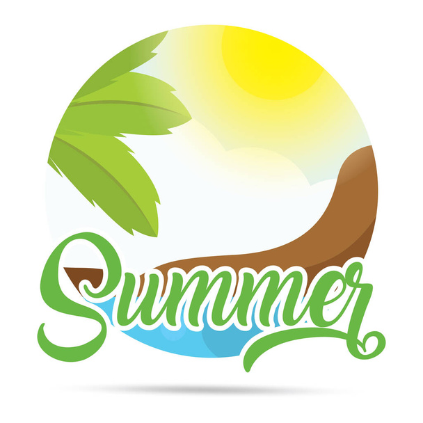 Summer landscape poster - Διάνυσμα, εικόνα