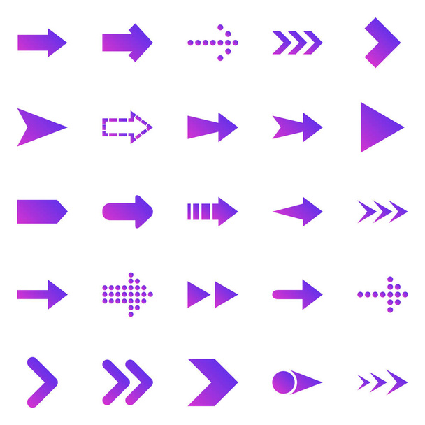 Iconos de gradiente de flecha sobre fondo blanco, vector de stock
 - Vector, imagen