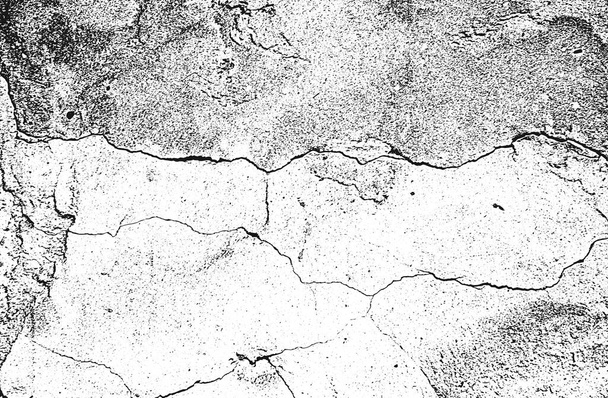 Çatlamış beton, taş ya da asfaltın sıkıntılı örtülü dokusu. Grunge 'un arka planı. soyut yarım ton vektör çizimi - Vektör, Görsel