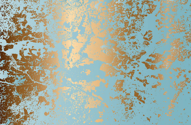 Textura superpuesta angustiada de hormigón agrietado dorado, azul, turquesa, piedra o asfalto. fondo grunge. ilustración abstracta vector de medio tono
 - Vector, imagen