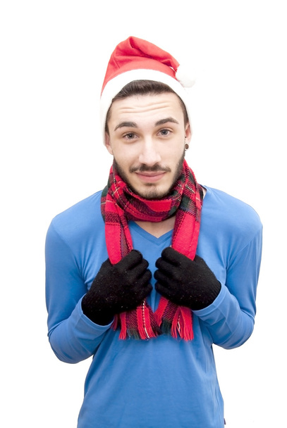 Красивий чоловік у різдвяному капелюсі
 - Фото, зображення
