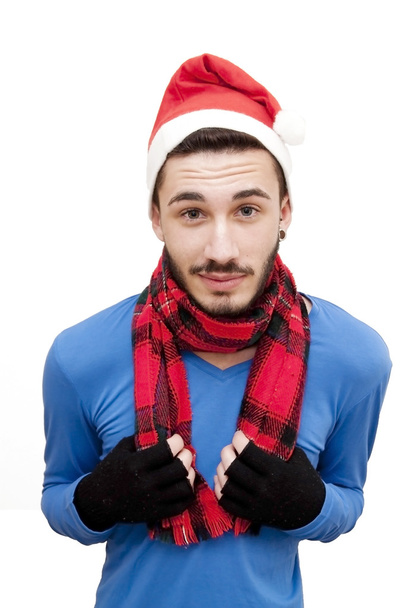 Красивий чоловік у різдвяному капелюсі
 - Фото, зображення