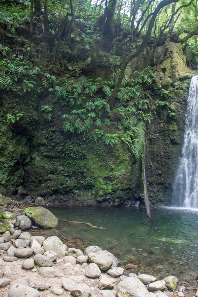 promenade et découverte de la cascade prego salto sur l'île de sao miguel, Açores, Portugal
. - Photo, image