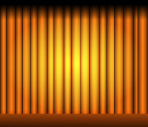Gold bright cloth curtain backgroung - Vector, Image