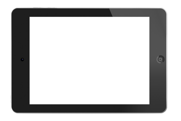 Komputer typu tablet (3d render z pustego ekranu) - Zdjęcie, obraz