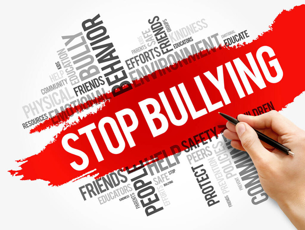 Stop Bullying word cloud collage, social concept background - Фото, изображение