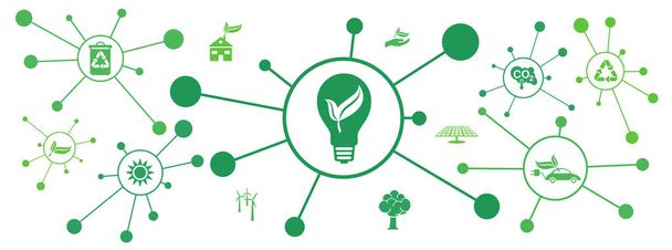 Concetto di energia verde con icone collegate - Foto, immagini