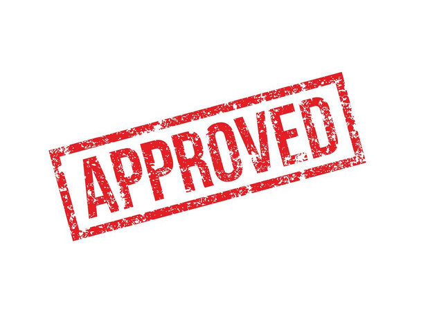 Approved. Stamp. Red grunge approved sign - Vector, afbeelding