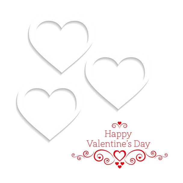 Valentine's greeting card with white hears - Vector, imagen