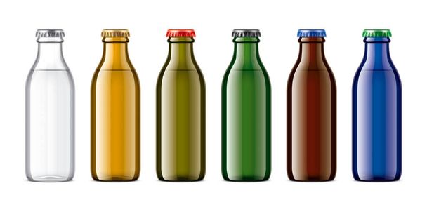 Set de botellas de copas de colores
.  - Foto, imagen