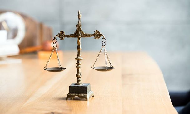 Closeup of balance scales, weight balance. Law and justice concept - Photo, Image