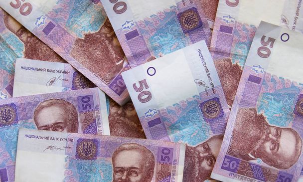 50 hryvnia billete de banco ucraniano hecho en 2014. Hryvnia es moneda nacional en Ucrania
 - Foto, Imagen
