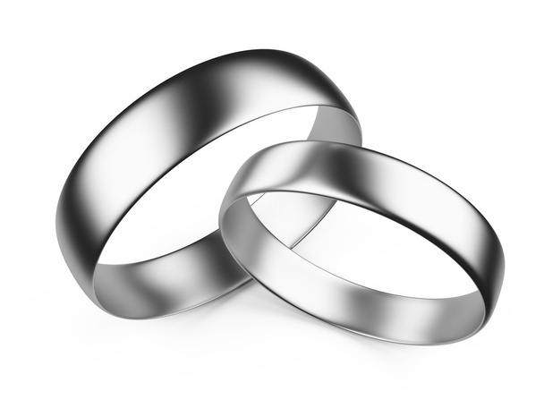 Zilveren bruiloft ringen - Foto, afbeelding