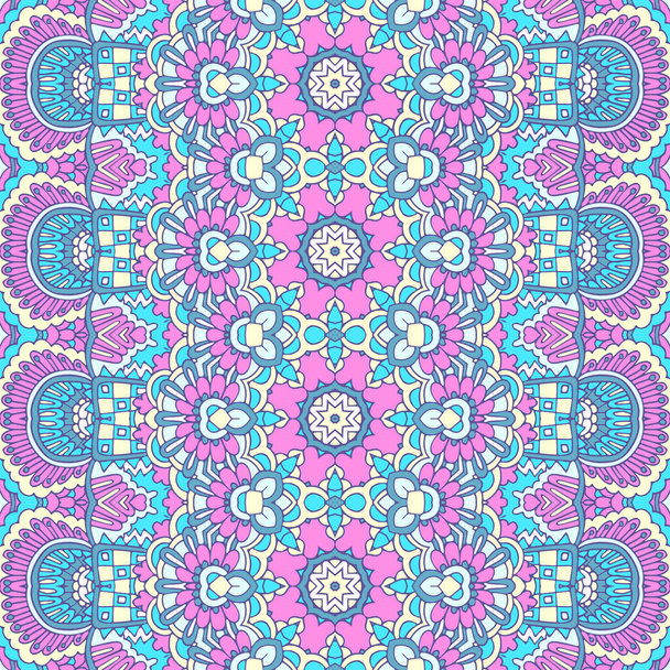 Племенной винтажный абстрактный геометрический этнический бесшовный орнаментальный рисунок. Индийский текстильный дизайн - Вектор,изображение