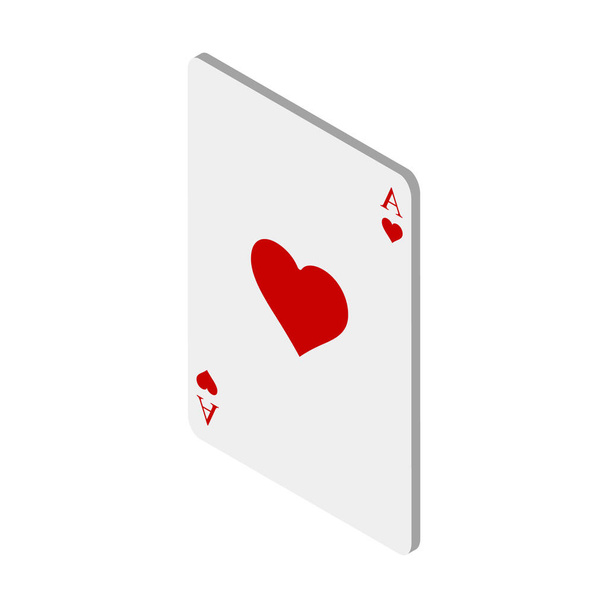 白い背景でトランプをしています。カジノのポーカーハンドを獲得.流行のアイソメトリックスタイルでベクトルイラスト。EPS 10.  - ベクター画像