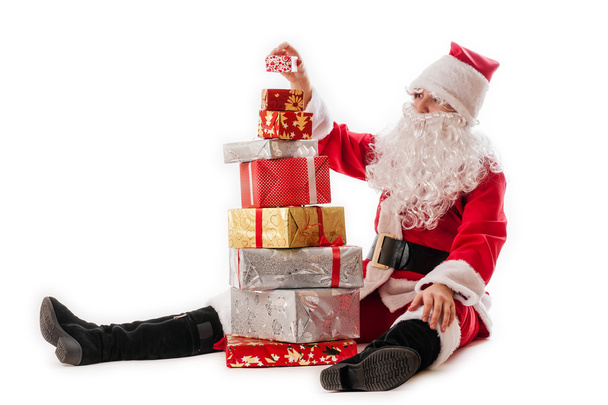 Santa Claus and gifts pyramid - 写真・画像