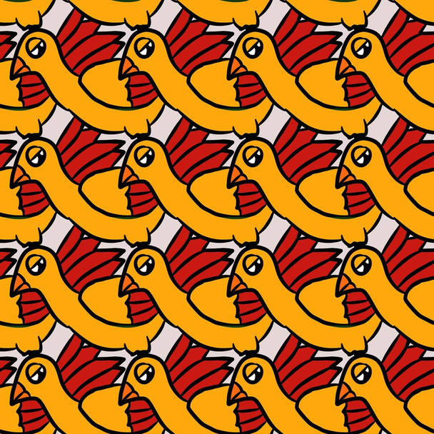 seamless pattern background of yellow bird - Photo, Image