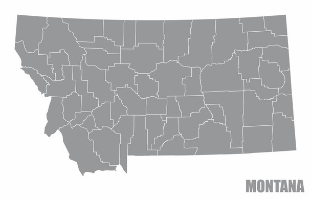 Montana eyalet haritası beyaz arka planda izole edildi - Vektör, Görsel