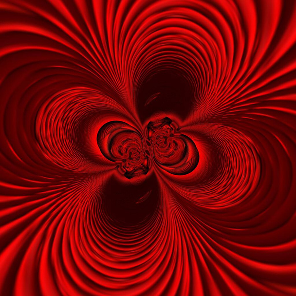 estilo ciclón arte abstracto de tonos de color rojo vivo oscuro sobre un fondo negro azabache formando muchos patrones intrincados formas y diseños
  - Foto, Imagen
