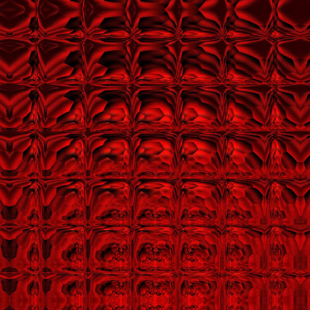 hatszögletű virágos fantázia stílus absztrakt művészet árnyalatai sötét élénk piros szín egy jet fekete háttér alkotó sok bonyolult minták formák és minták  - Fotó, kép
