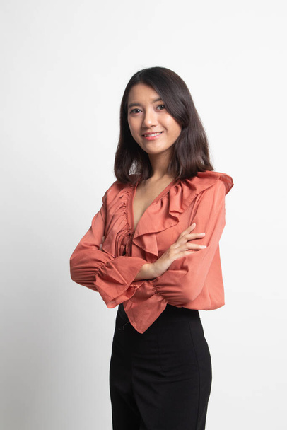 Portrait of beautiful young Asian woman on white background - Foto, Bild