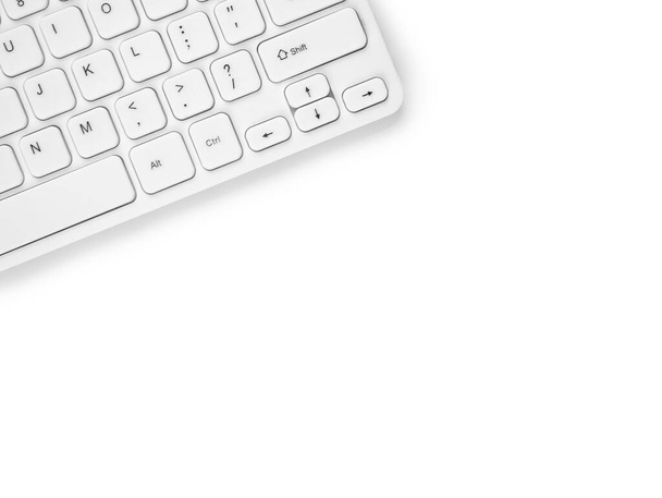 Modern wireless keyboard Isolated on white background with copy space. - Photo, Image