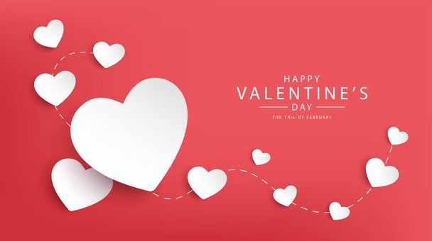 feliz día de San Valentín diseño de banner vector
 - Vector, Imagen