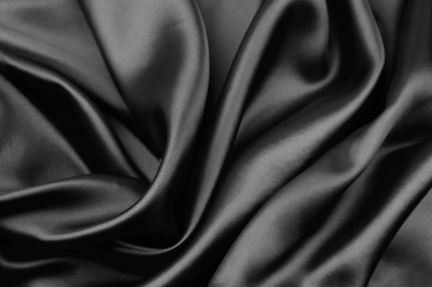 Szorító fodrozott fekete selyem szövet - Fotó, kép