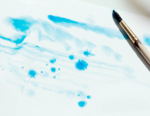 photo of water color art process in creative Studio - Foto, afbeelding