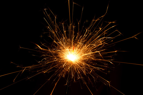 Burning sparkler close up - Foto, imagen