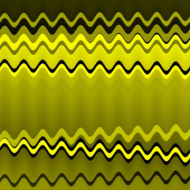 vivid yellow and black strong intricate geometrical blurred translucent soft shapes patterns and wavy line designs - Photo, Image