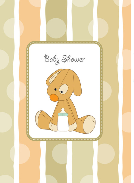 Baby shower kártya kiskutya - Vektor, kép