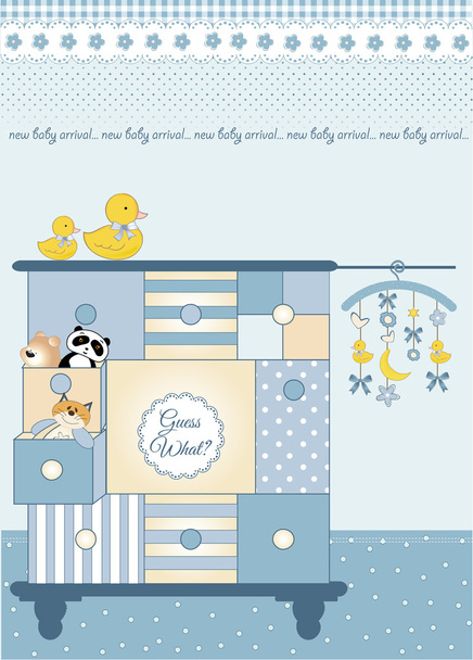 Baby shower greeting card - Vector, Image