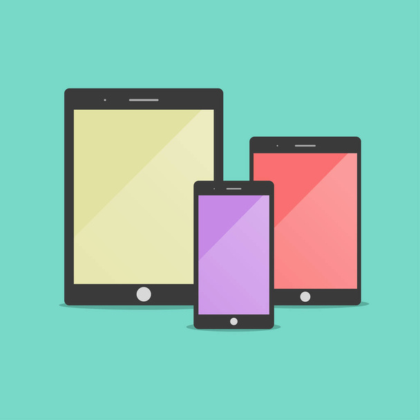 Variants of smartphone types and sizes today - Vector, Imagen