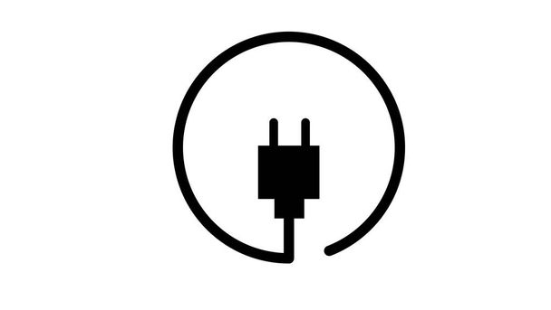 ikona wtyczki elektrycznej izolowana na białym tle - Zdjęcie, obraz