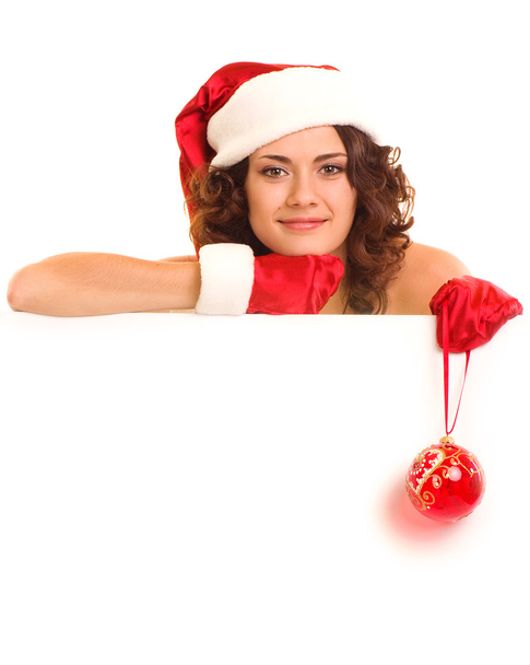 Young woman in Santa Claus clothes - Photo, Image