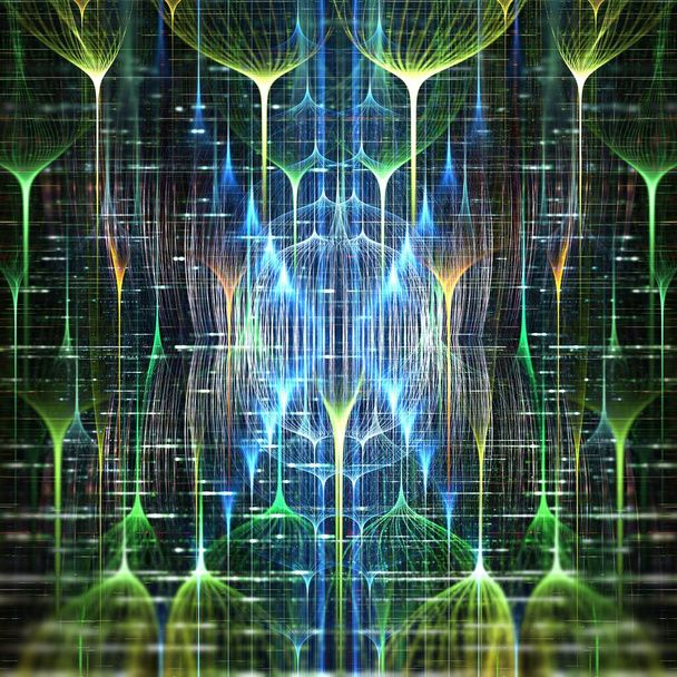 Obszar futurystycznych sieci neuronowych, koncepcja głębokiego uczenia się - Zdjęcie, obraz