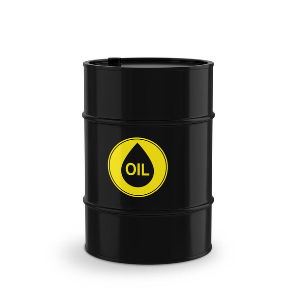 Barrel with oil products. Isolated on a white background. 3D illustration - Photo, Image