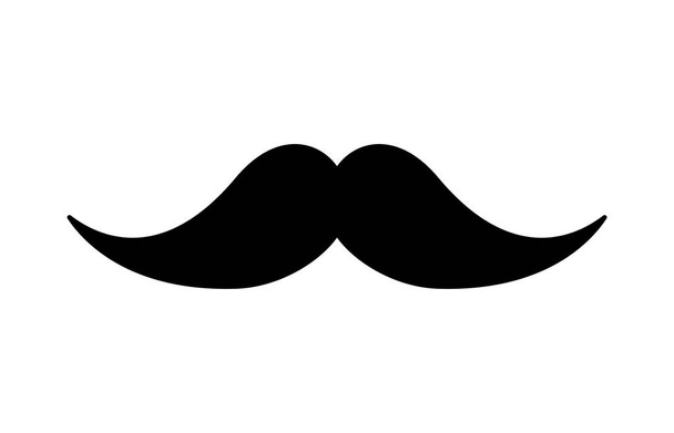 Смішні старовинні мультяшні вуса. Шаблон логотипу чорних вусів у стилі міхура
. - Вектор, зображення