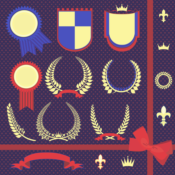 Vector illustration set of heraldry - Вектор,изображение