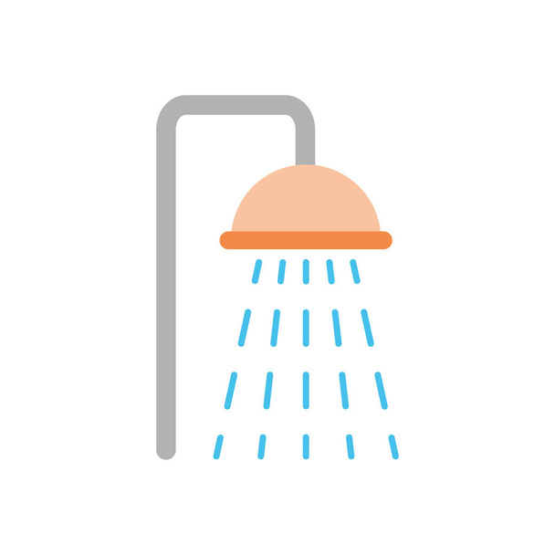 ikona baterii prysznicowej, płaski styl - Wektor, obraz