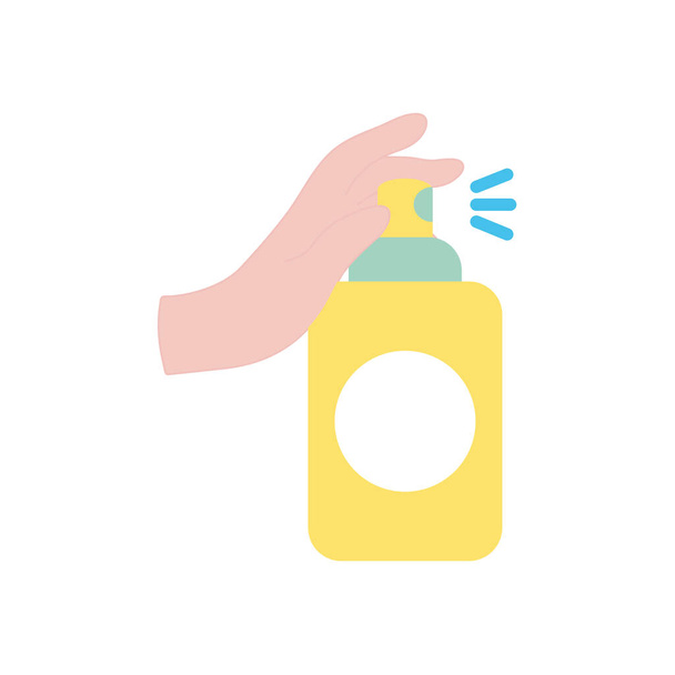 hand with spray can icon, flat style - Vector, Image