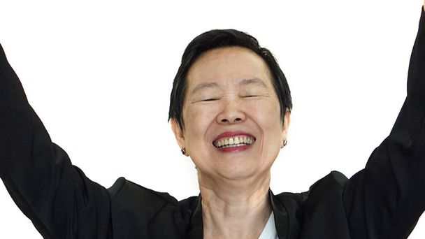 Happy Asian senior executive businesswoman smiling happy lifestyle - Photo, Image
